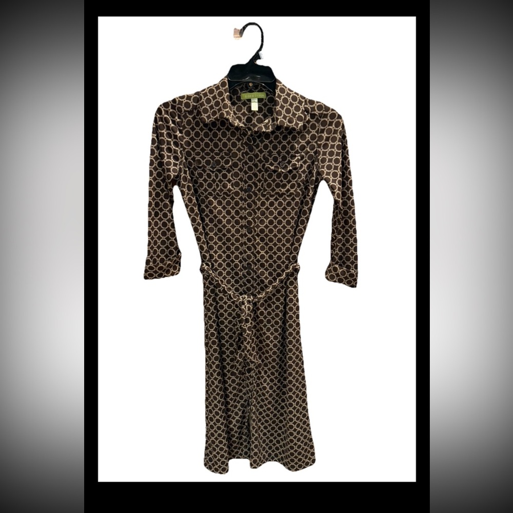 SIGRID OLSEN Shirtdress Geometric Print Petite Small